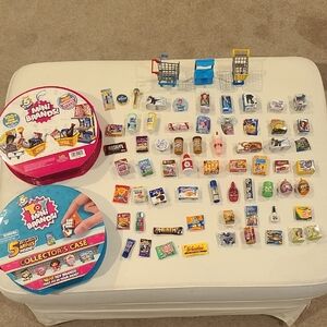 Assortment of Mini Brands And Two Collector's Cases